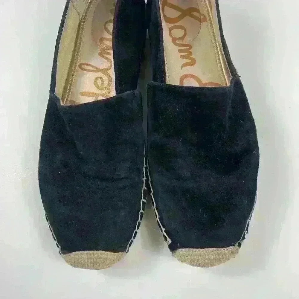 Sam Edelman Womens Carrin Platform Espadrille Slip-On Black Suede 8 Sandal Shoe - Picture 13 of 15